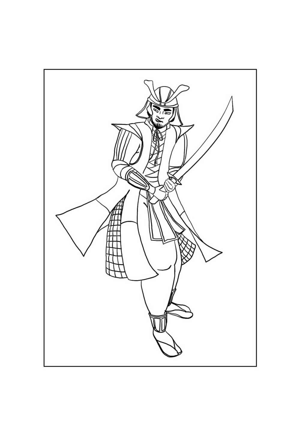 Samurai para colorir