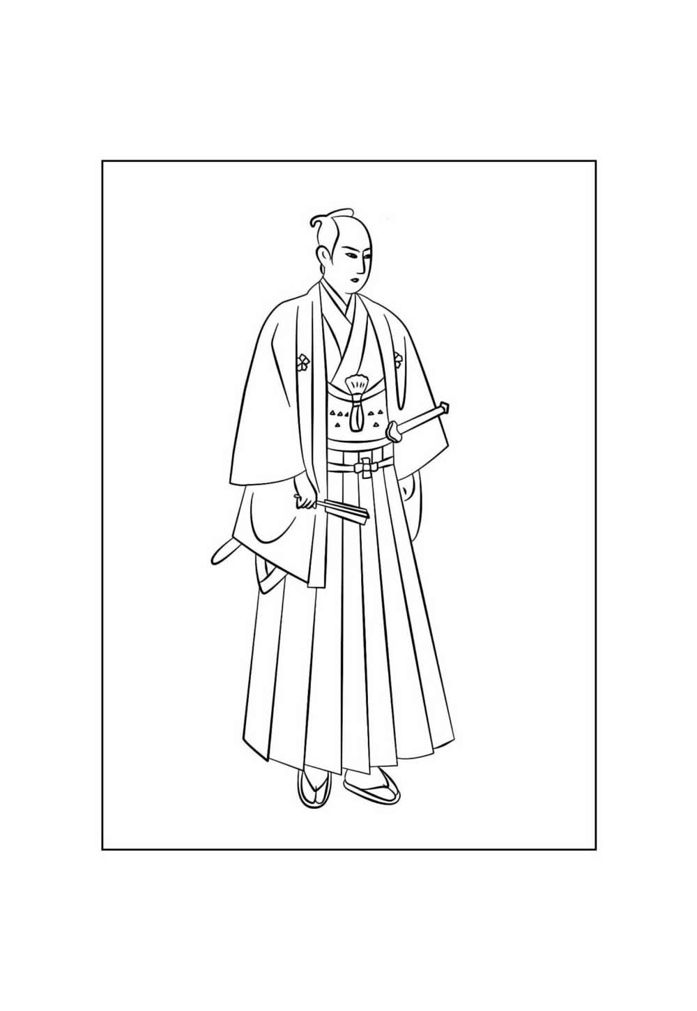 Desenho de Samurai para colorir