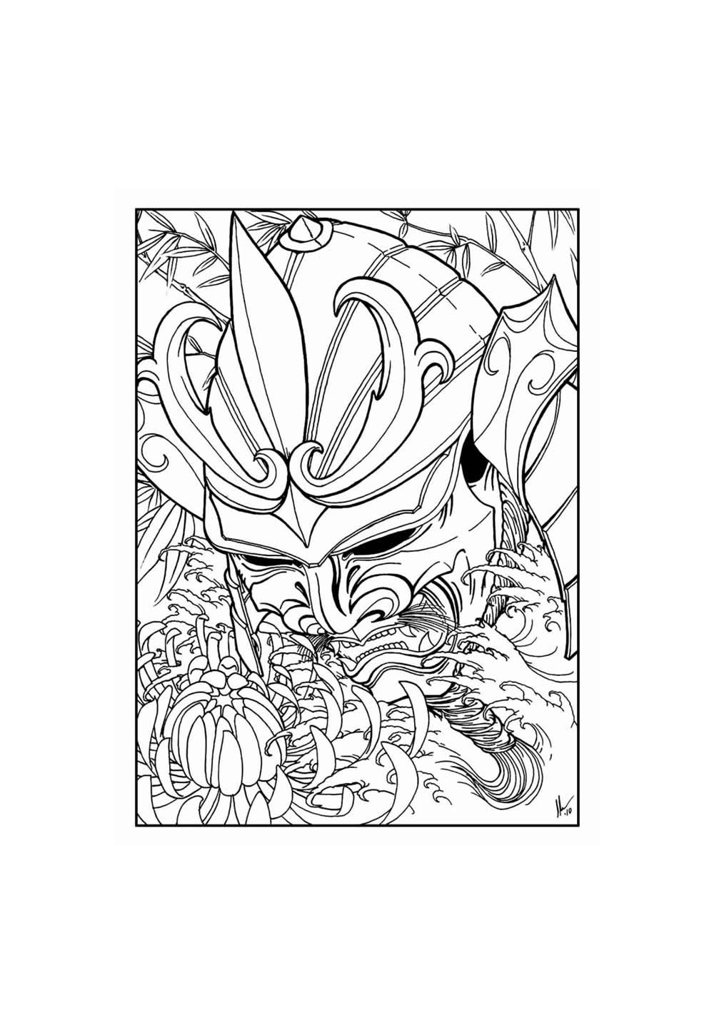 Desenho Samurai Colorir