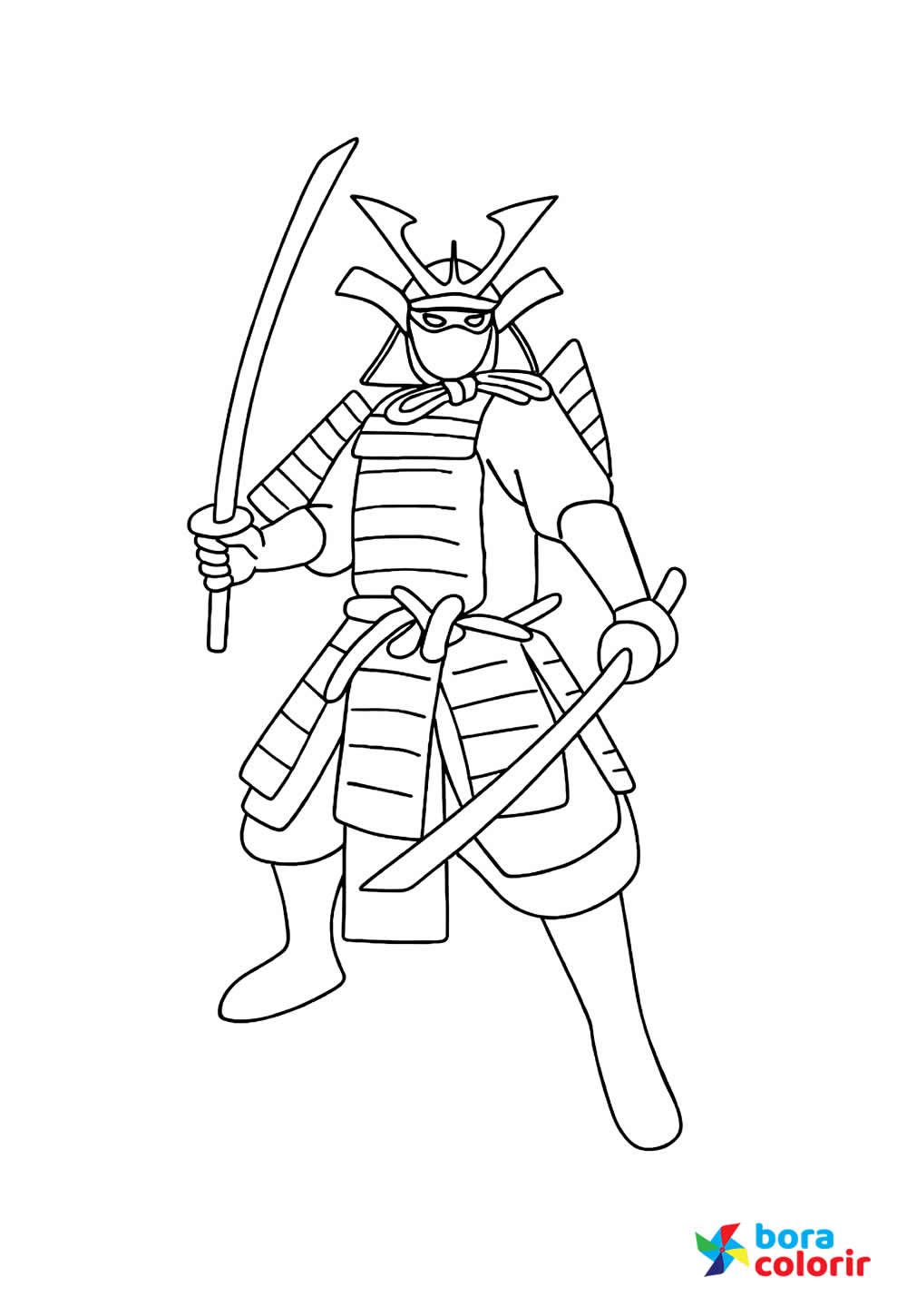 Desenho de Samurai para pintar