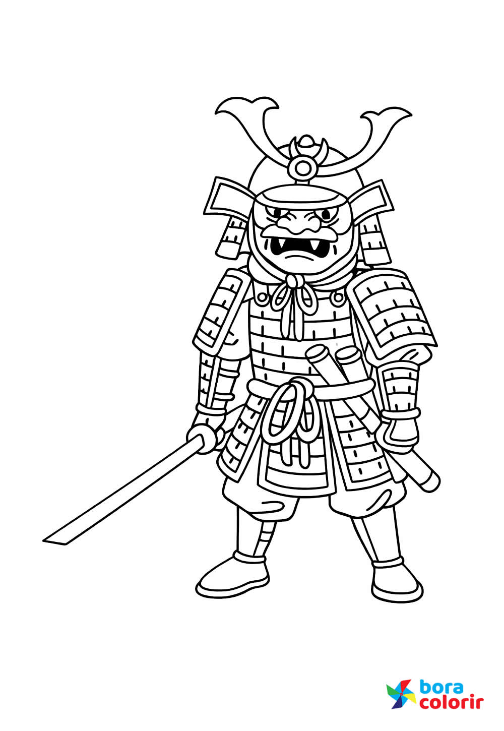 Desenho de Samurai para colorir