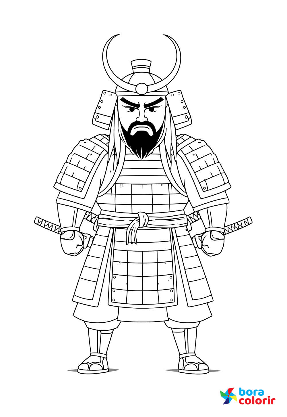 Desenho de Samurai para colorir