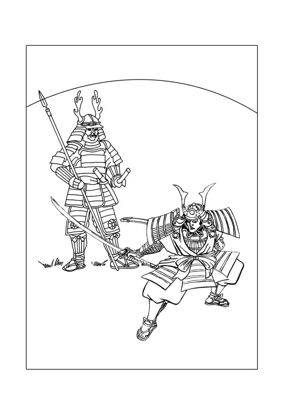 Samurai para colorir