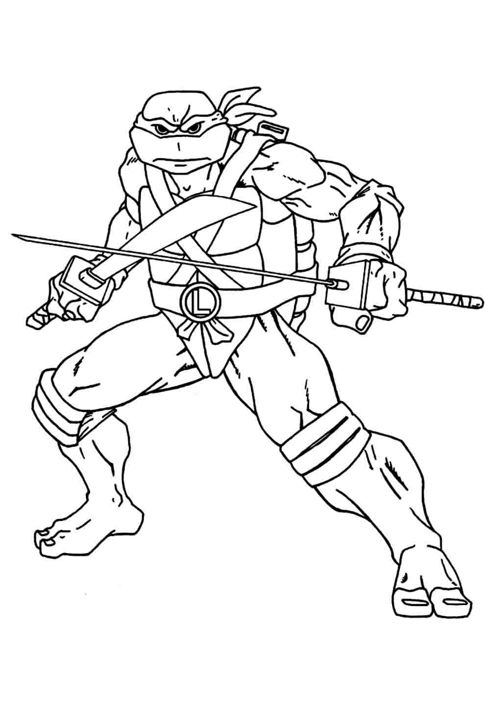 Desenho de Tartaruga Ninja para colorir