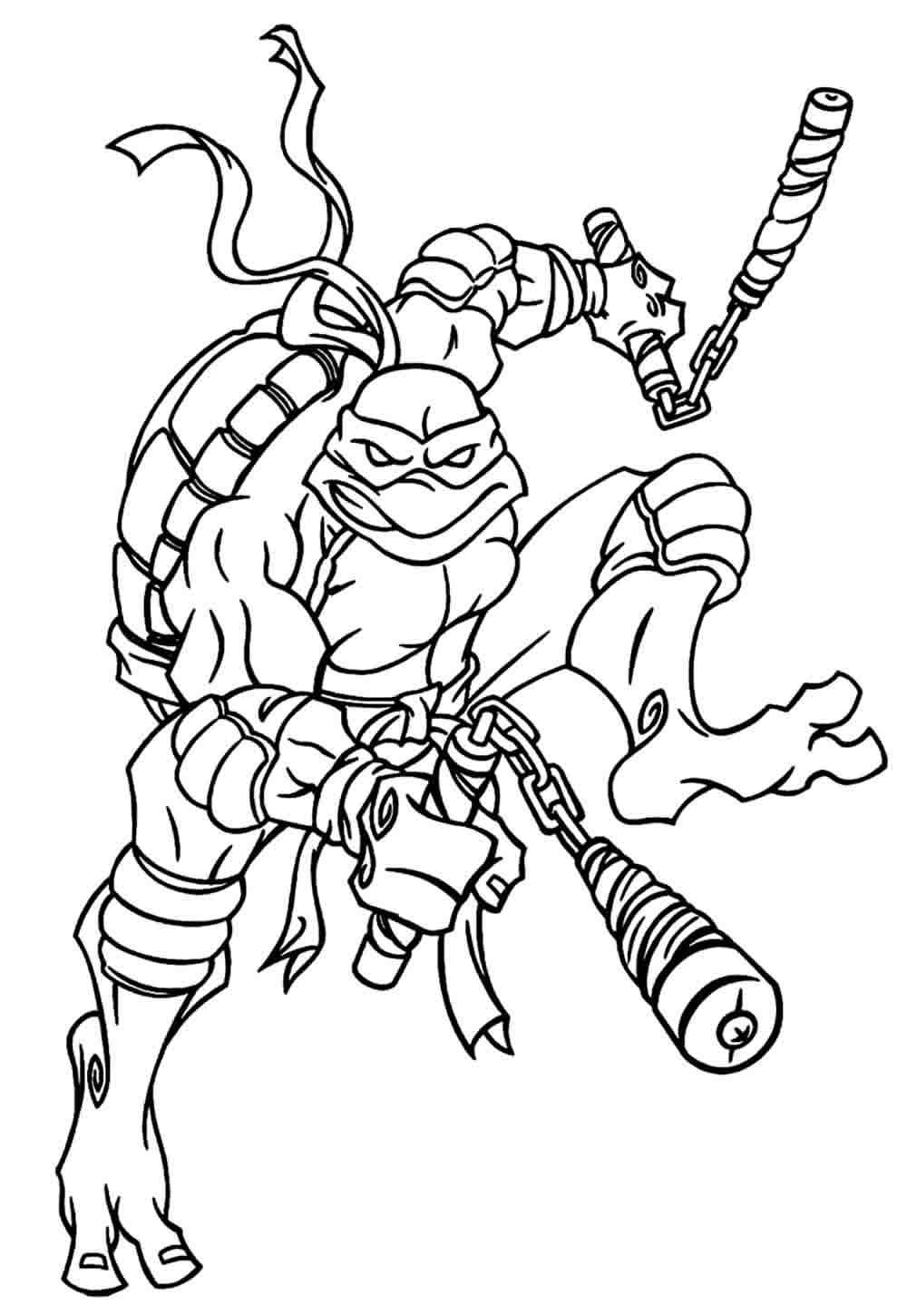 Desenho de Michelangelo - Tartarugas Ninja - Colorir