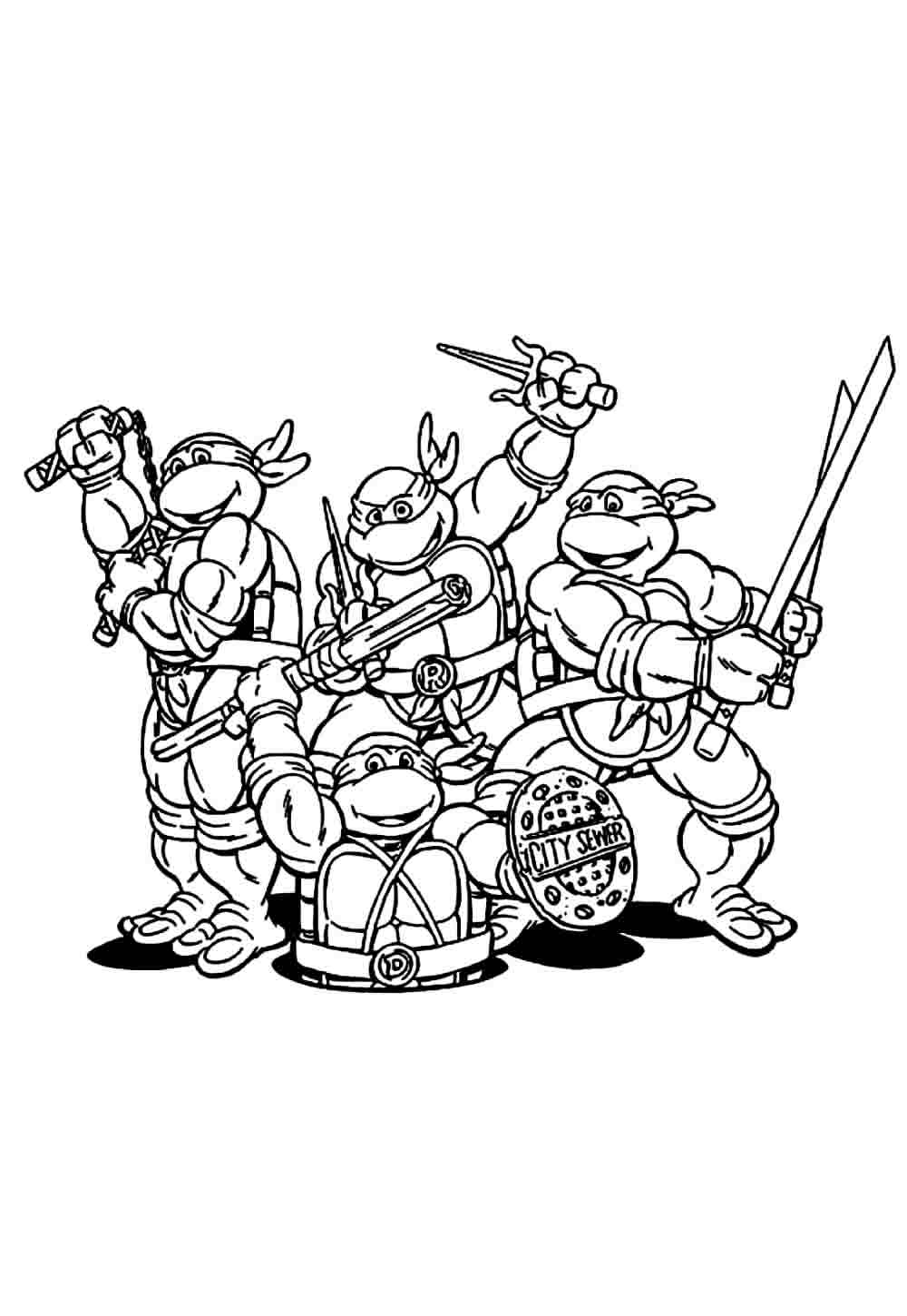 Desenho das Tartarugas Ninja