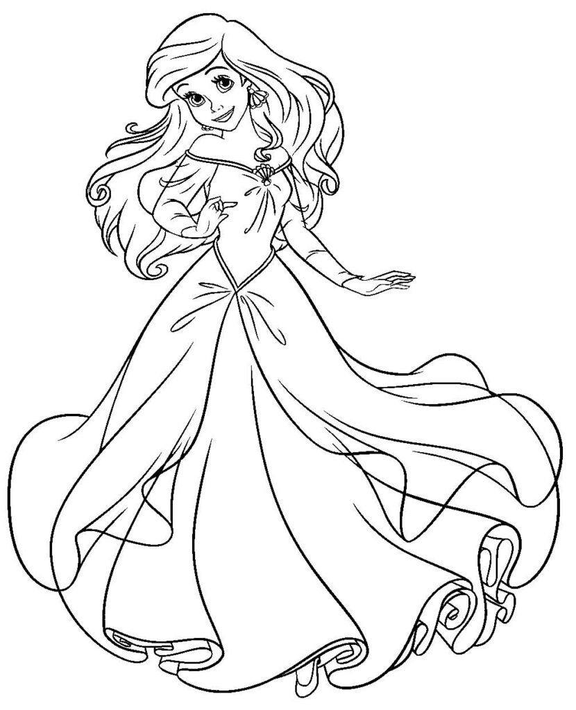 Desenhos da Princesa Ariel para colorir