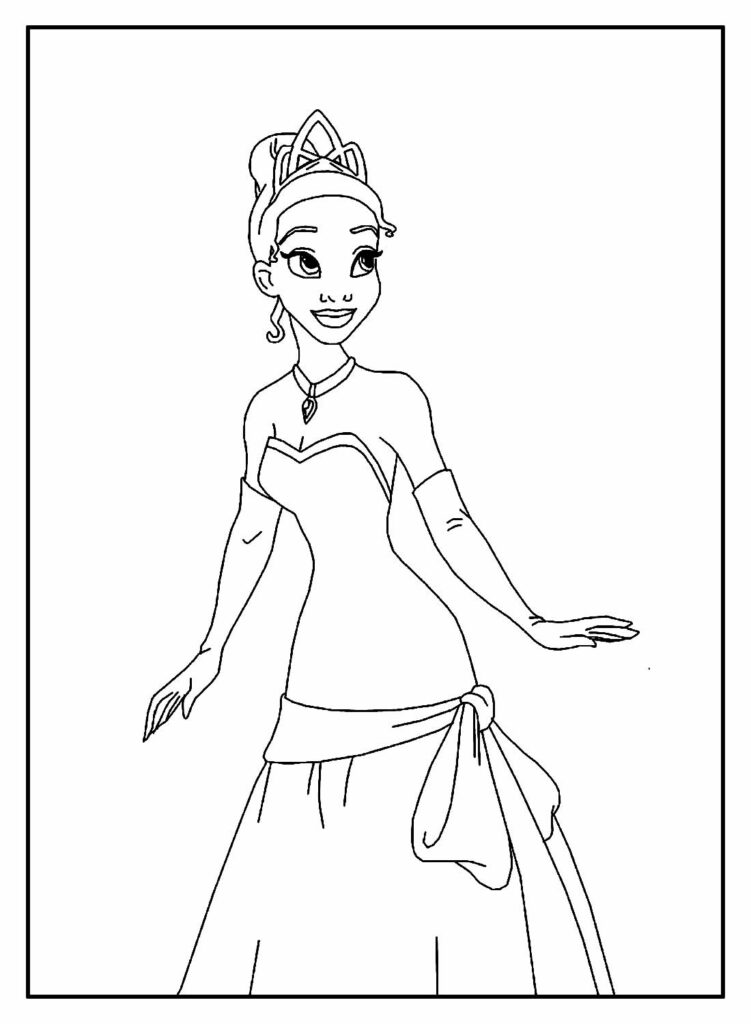 Desenhos da Princesa Tiana para colorir