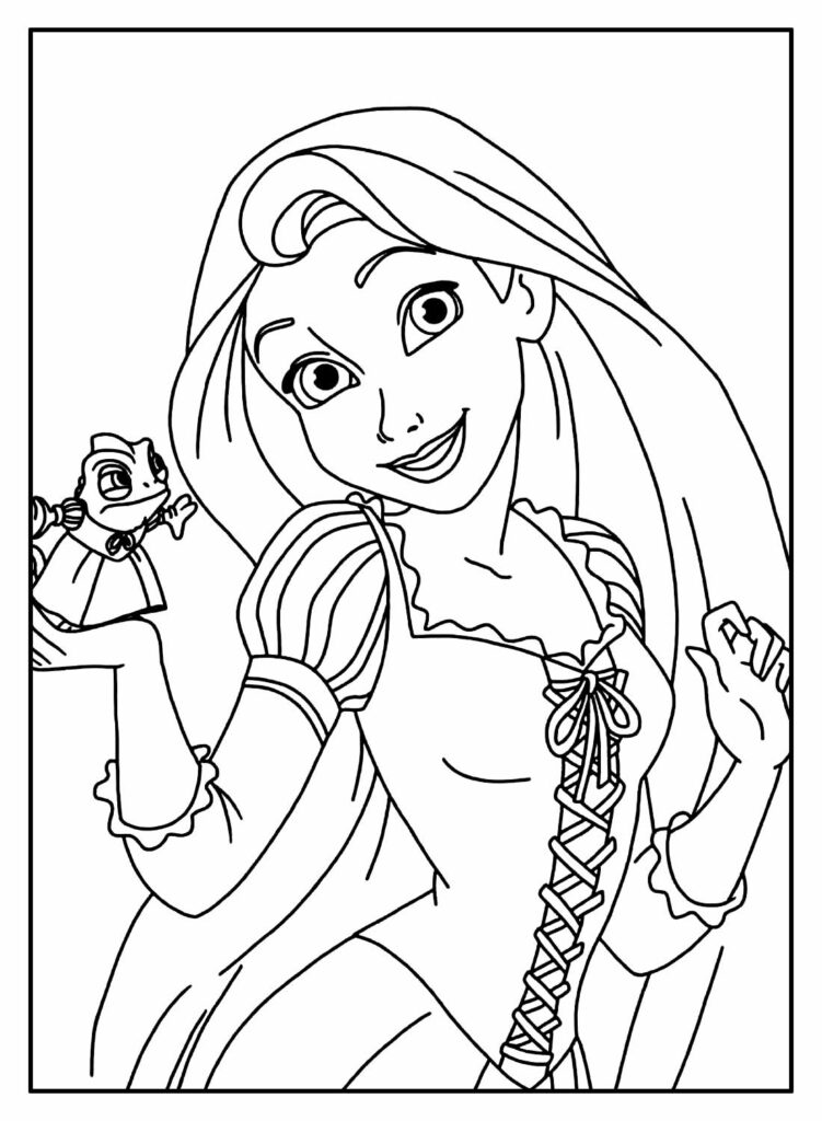 Desenhos da Rapunzel para pintar