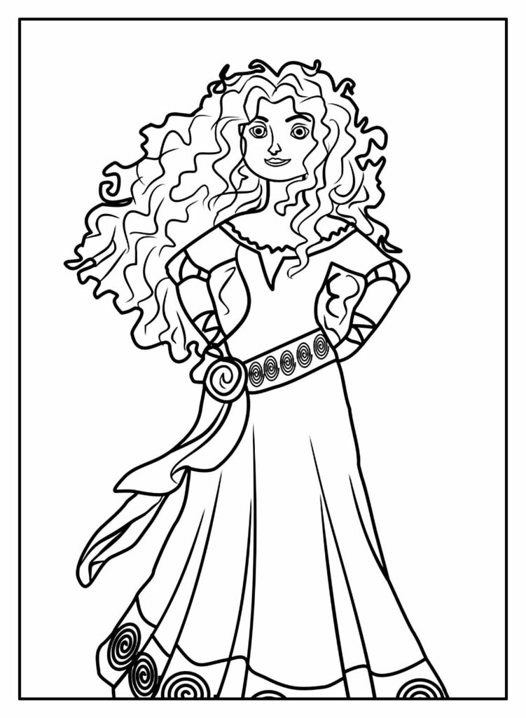 Desenho da Princesa Merida para colorir