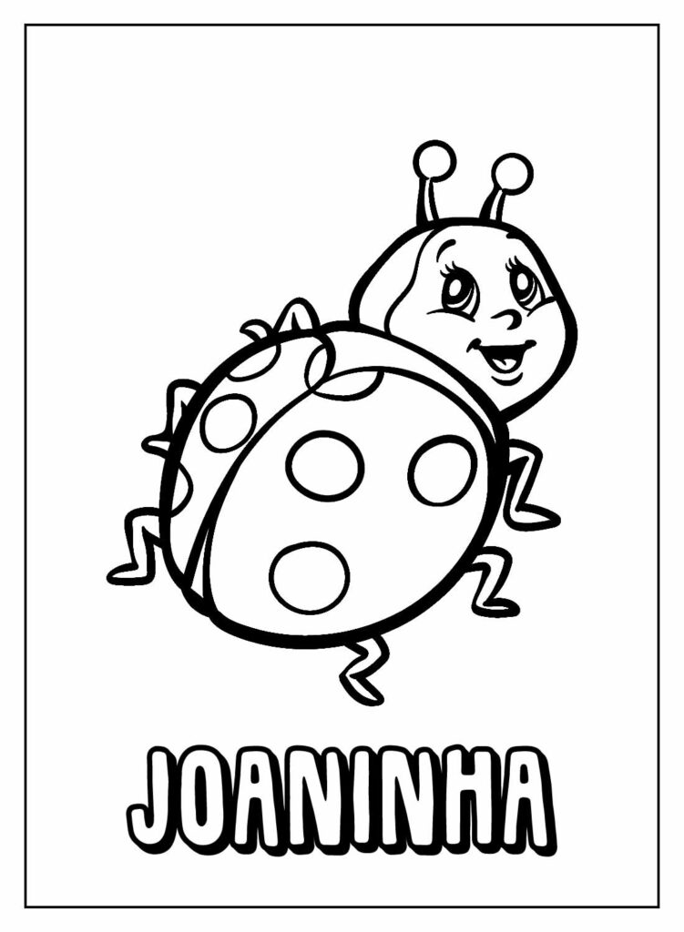 Desenho de Joaninha com Nome para colorir