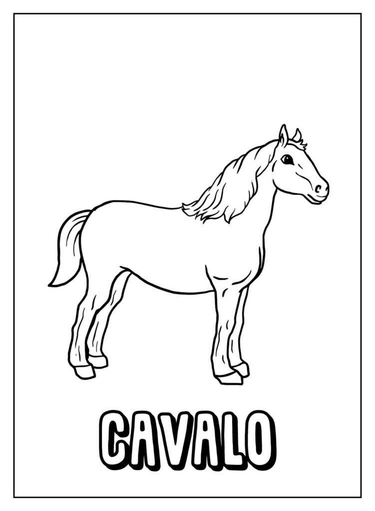 Desenho de Cavalo com Nome para colorir