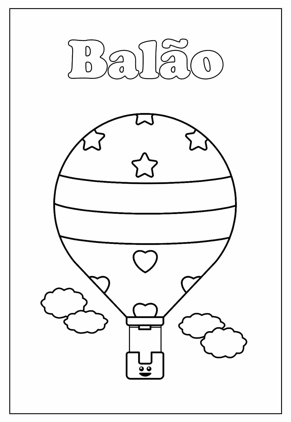 Desenho Educativo de Balão para pintar