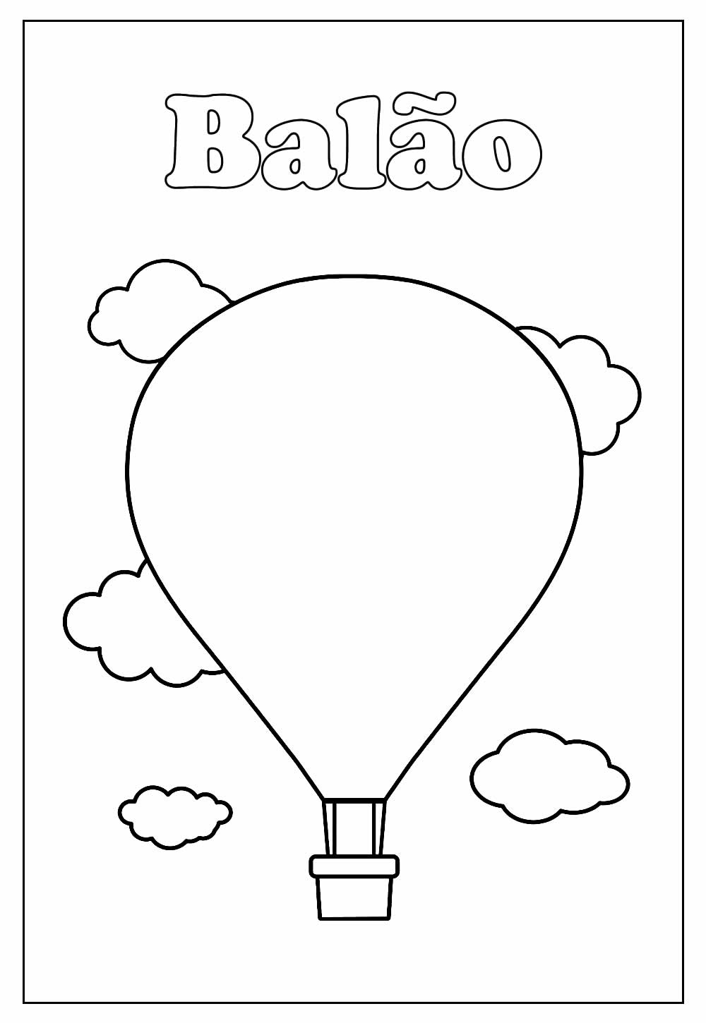 Desenho Educativo de Balão para pintar e colorir