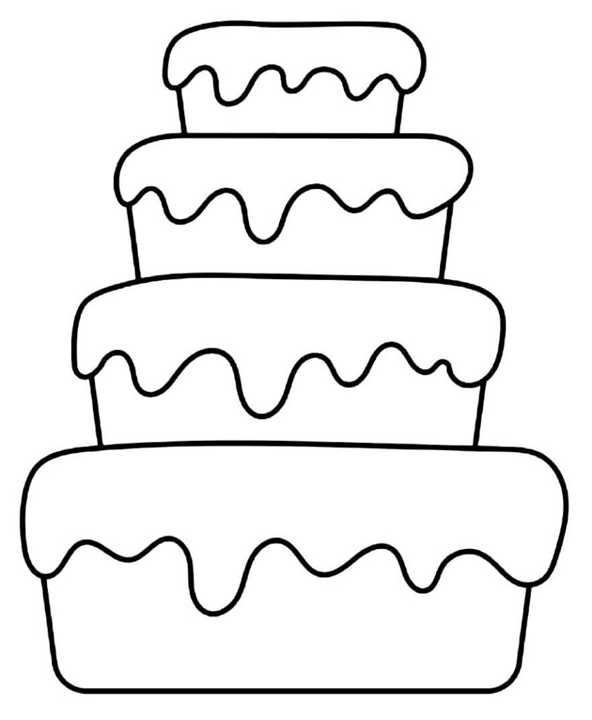 Desenhos de Bolo de Aniversário para colorir - Bora Colorir