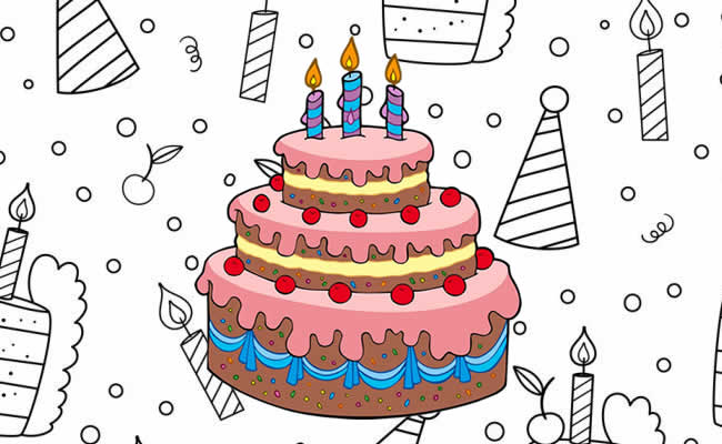 Desenhos para colorir de desenho de um bolo de aniversário de 11 anos para  colorir 