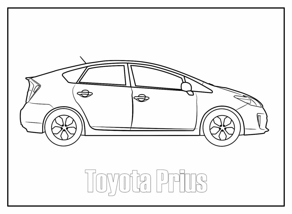 Desenhos de Prius com nome para colorir - Toyota para pintar