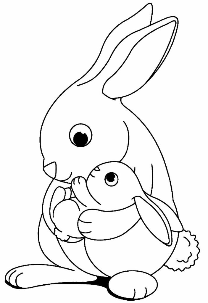 Desenho de Coelhinhos para colorir