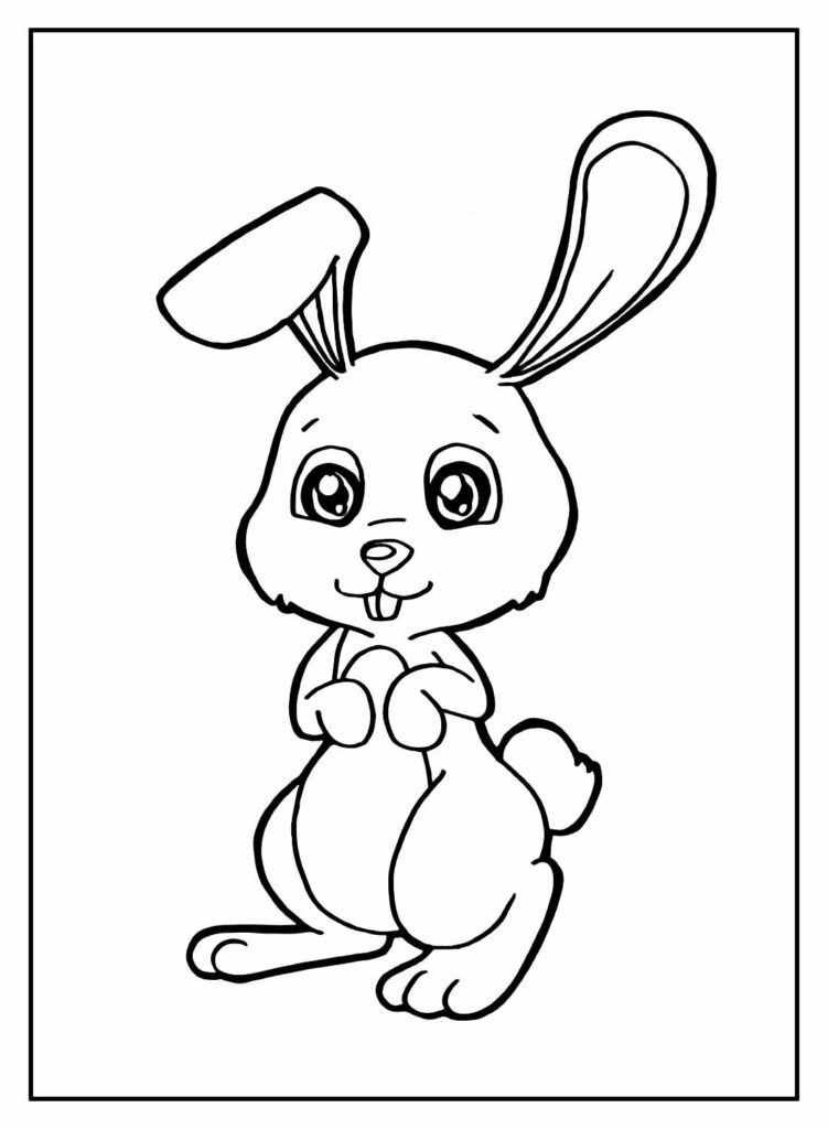 Desenho de Coelhinhos de Páscoa para colorir