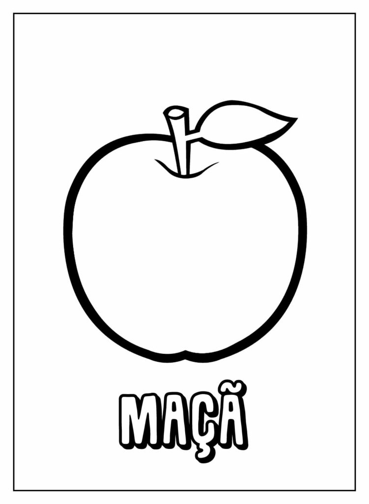 Desenho de Maçã com Nome para colorir