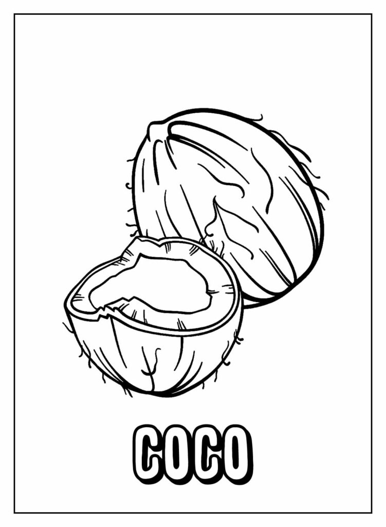 Desenho de Coco com Nome para colorir