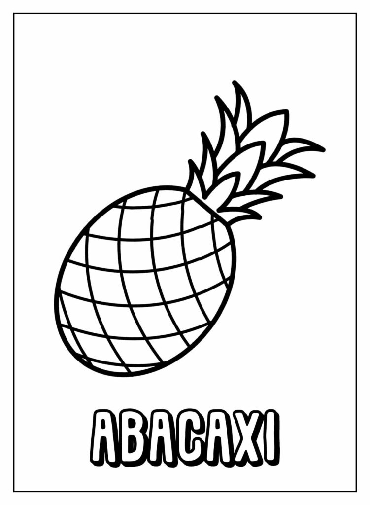 Desenho de Abacaxi com Nome para colorir