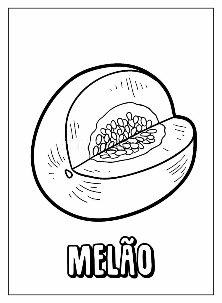 Desenho de Melão com Nome para colorir