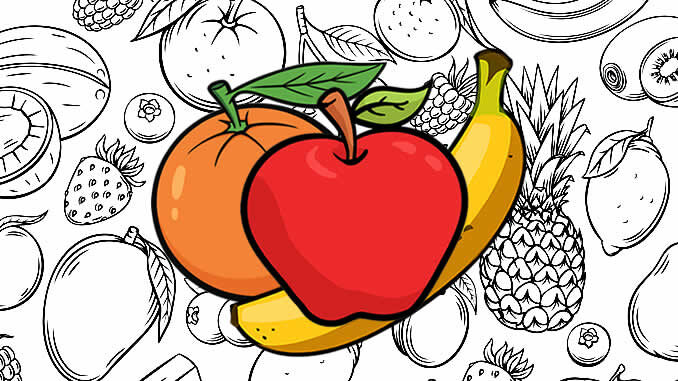 Desenhos de Frutas com Nome para colorir