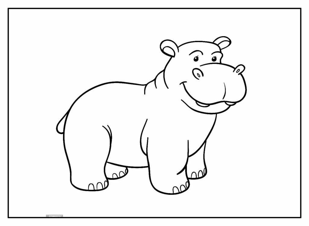 Desenho fofo de Hipopótamo