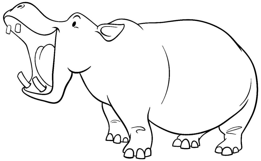 Desenho de Hipopótamo para pintar