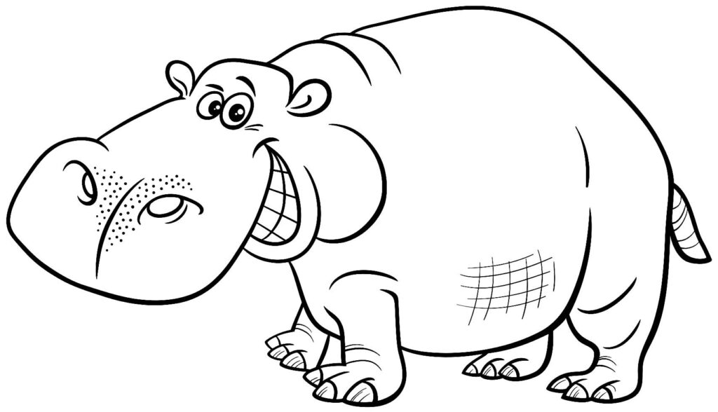 Desenhos para pintar e colorir de Hipopótamo