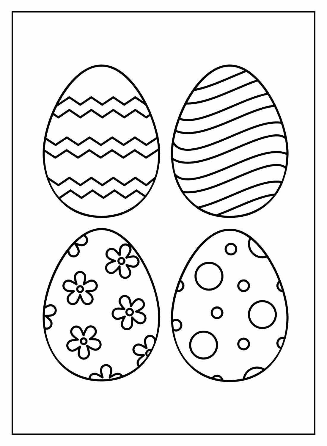 Desenhos de Ovos de Páscoa para colorir - Bora Colorir