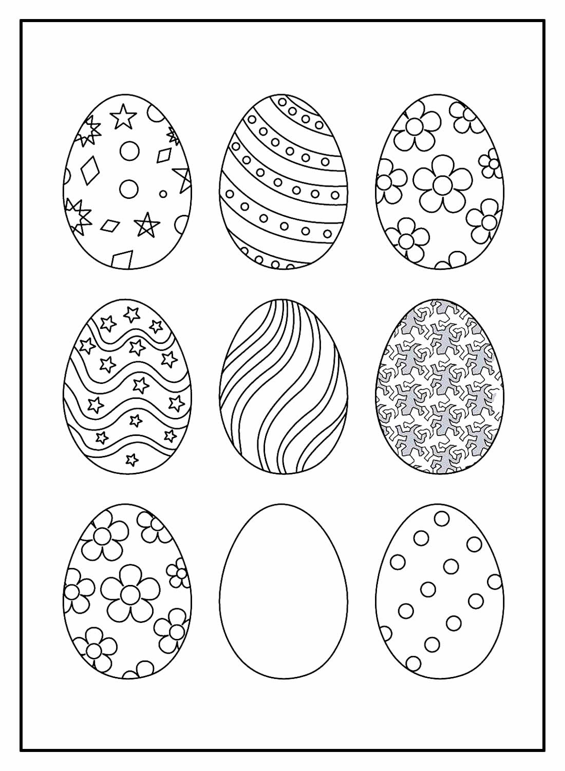 Desenhos de Ovos de Páscoa para colorir - Bora Colorir