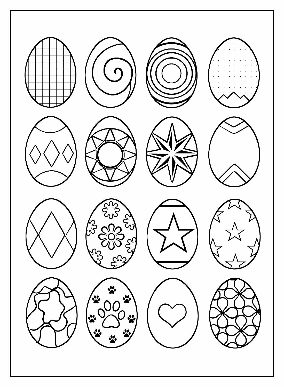 Desenhos de Ovos de Páscoa para colorir - Bora Colorir
