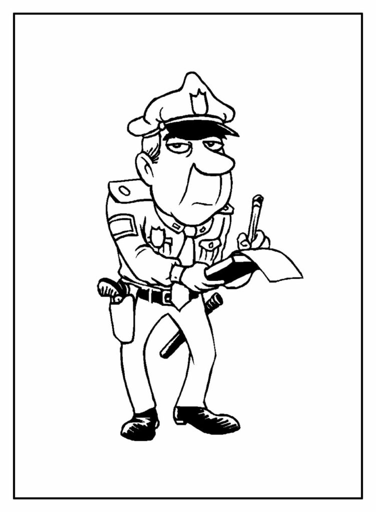 Desenho para pintar de Policia