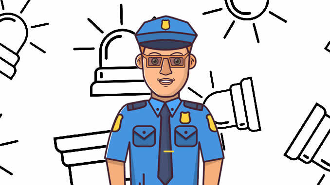 Desenho de Policial para colorir