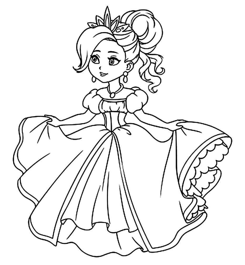 Desenhos para colorir de desenho de uma linda princesa para