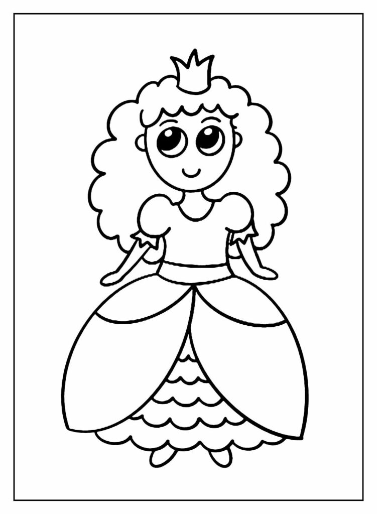 Desenhos de Princesa para Pintar - Fácil de Colorir