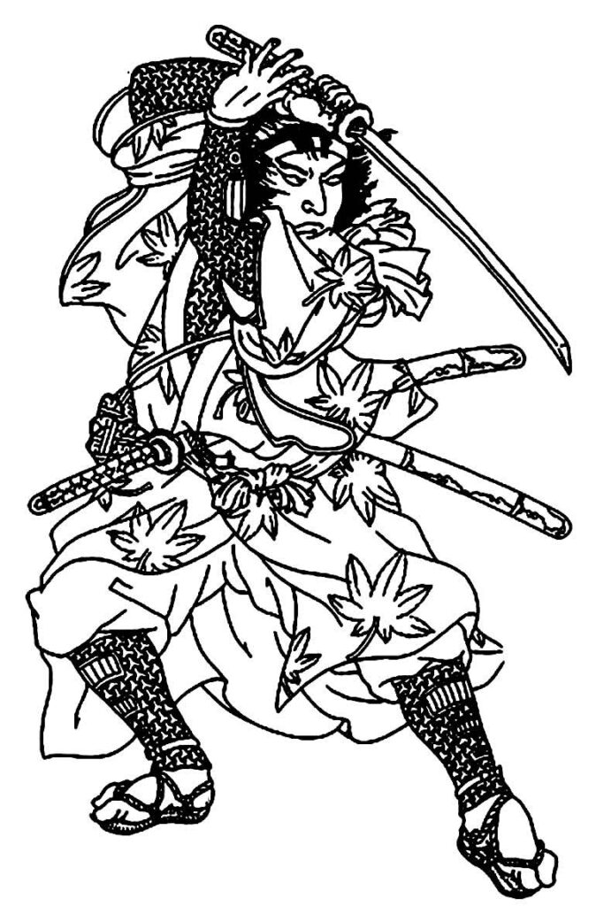 Desenho para colorir Samurai