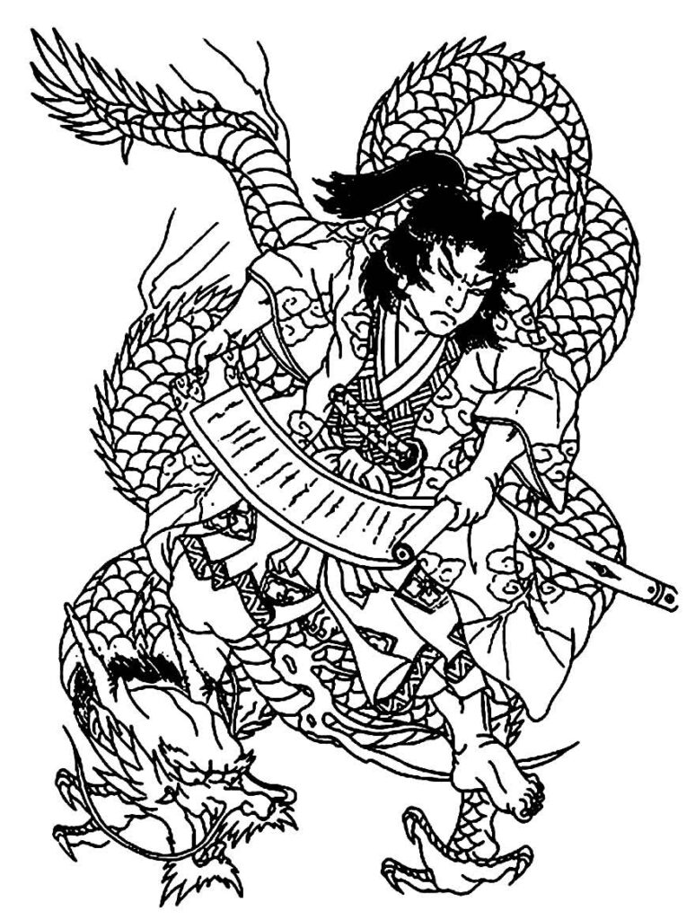 Desenho para colorir de Samurai