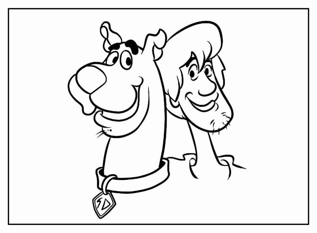 Desenho para colorir e pintar - Scooby-Doo e Salsicha