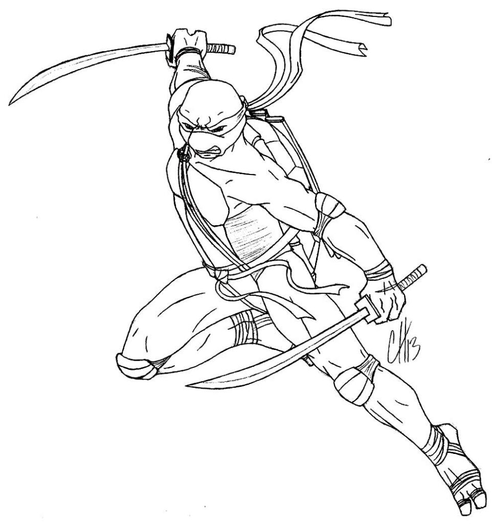 Desenhos Tartaruga Ninja para pintar