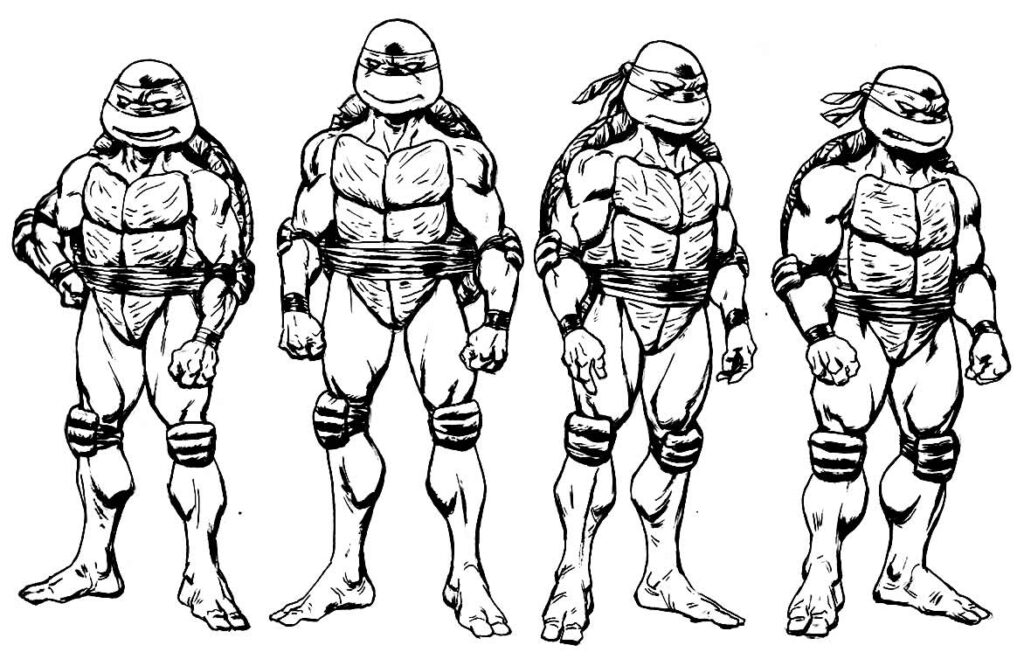 Desenhos de Tartarugas Ninja para colorir e imprimir