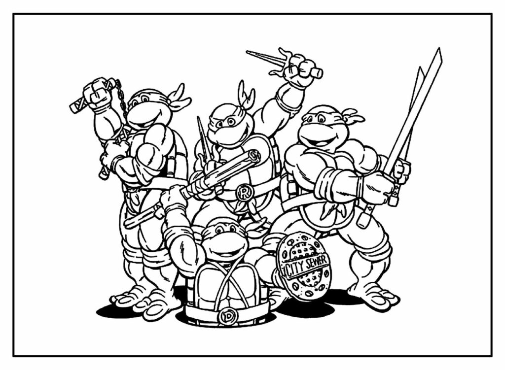 Pintar desenhos de Tartarugas Ninjas