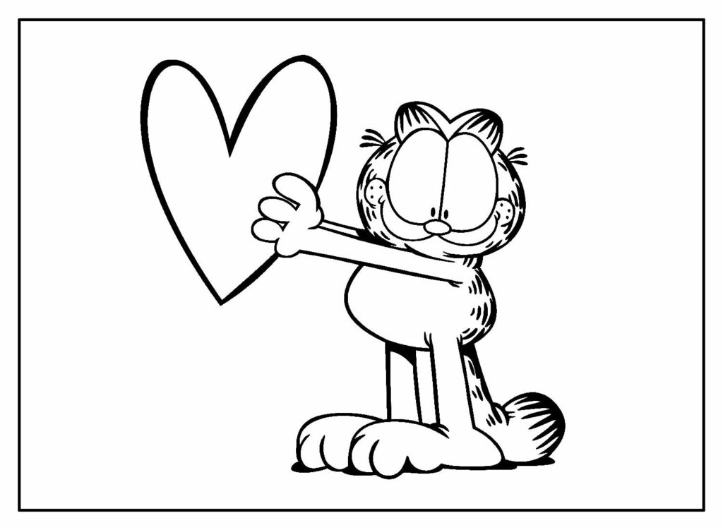 Desenhos Lindos de Garfield para pintar