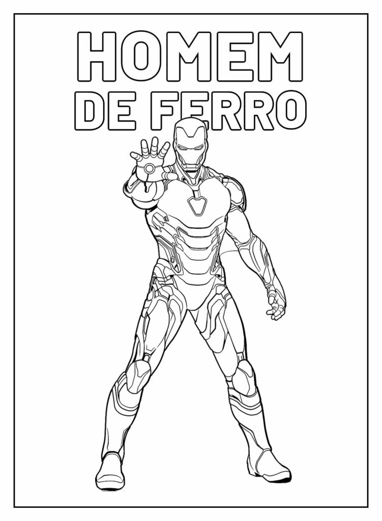 Desenhos Educativos do Homem de Ferro para colorir