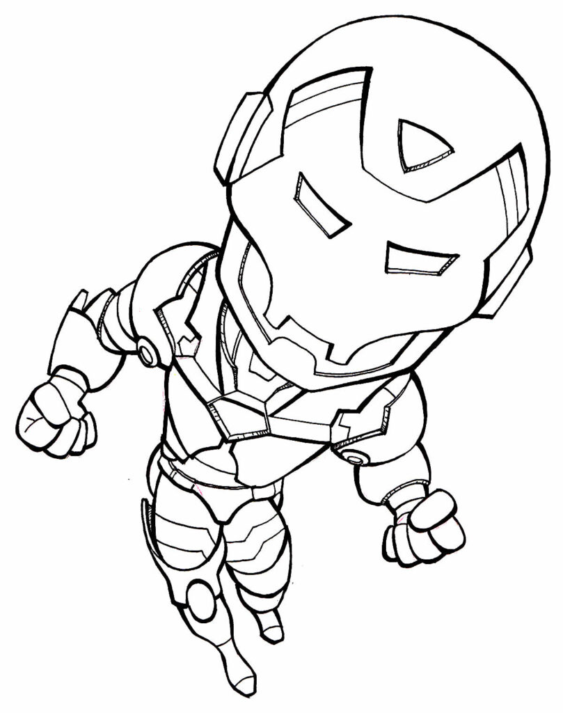 Desenho Fácil do Homem de Ferro para colorir