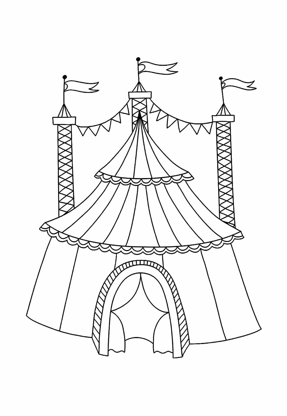 Desenho de Circo para colorir