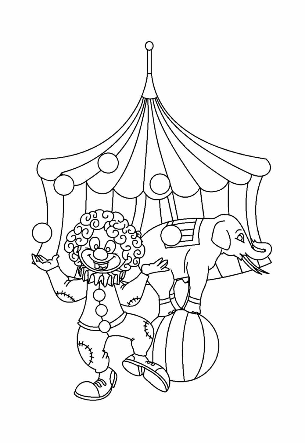 Desenho de Circo para pintar