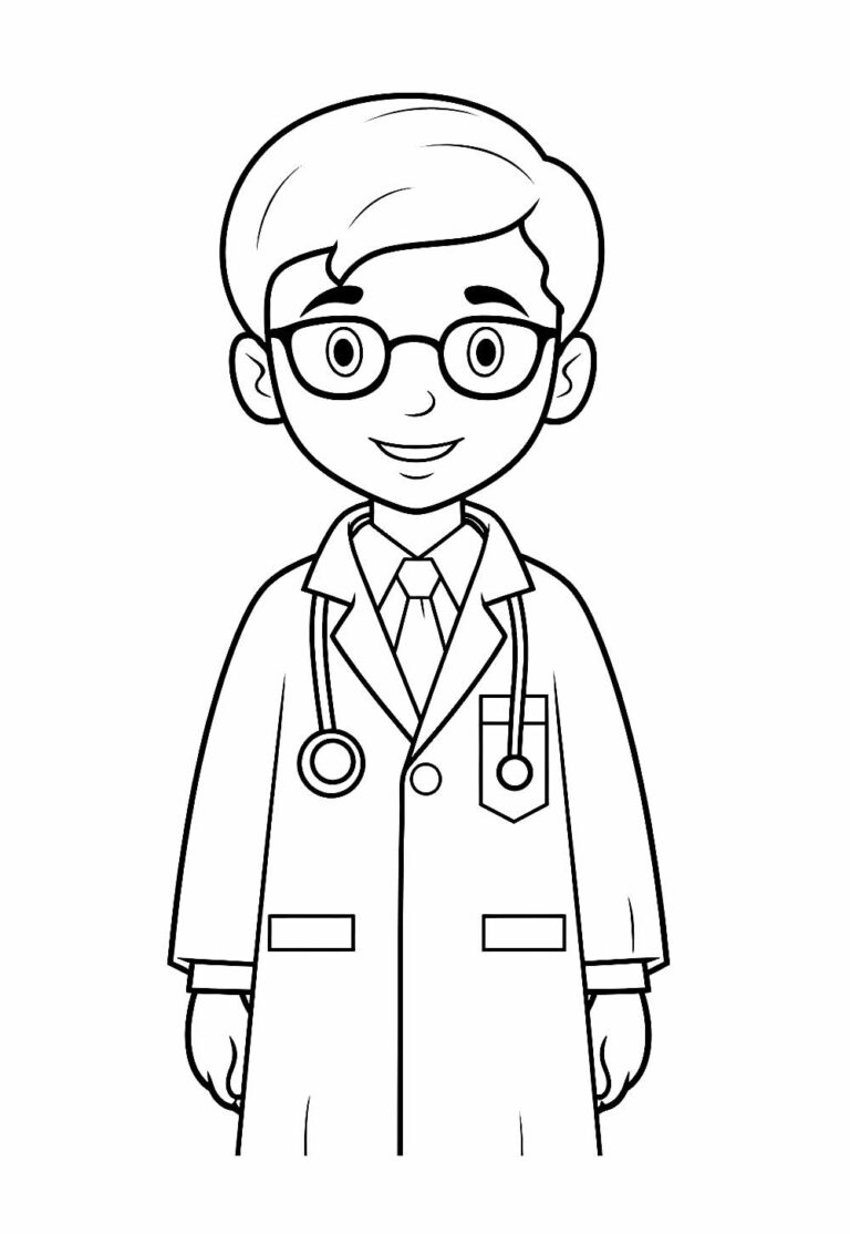 Desenhos de Médico para colorir - Bora Colorir